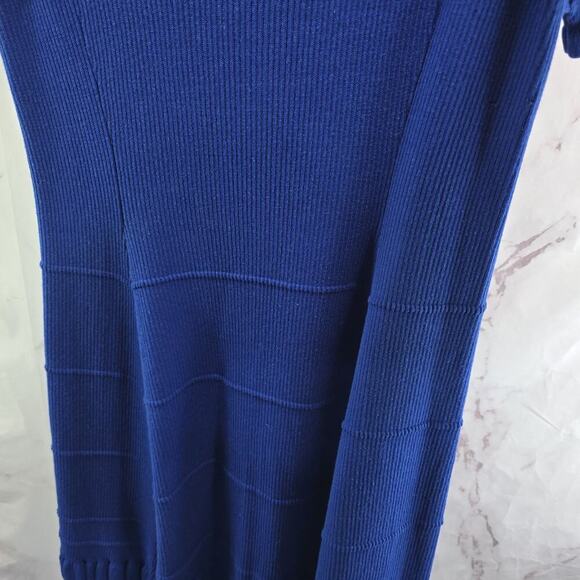 Maeve Dress Womens Large P Royal Blue Knit Ruffle Promenade Crochet - Picture 7 of 10
